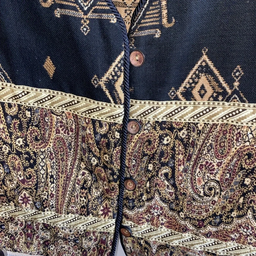 Vintage Women's New Identity Vest Aztec Boho‎ Southern 2x Tapestry